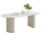 Contemporary Double Pedestal Table Oval Dining Table for Home