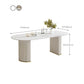 Contemporary Double Pedestal Table Oval Dining Table for Home