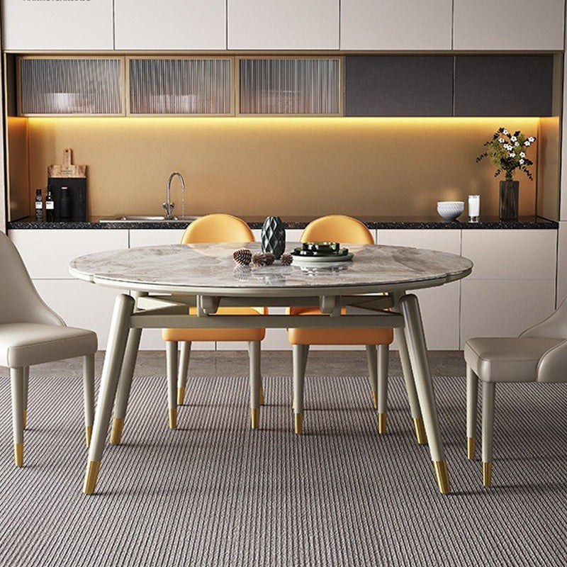 Wood Base Dining Table Contemporary Extendable Dinner Table for Home Grey Without Chairs Clearhalo 'Dining Tables & Seating' 'Dining Tables' 'dining_table' 'furn' 'furn_dining_table' 'Furniture' 'Kitchen & Dining Furniture' 6154773