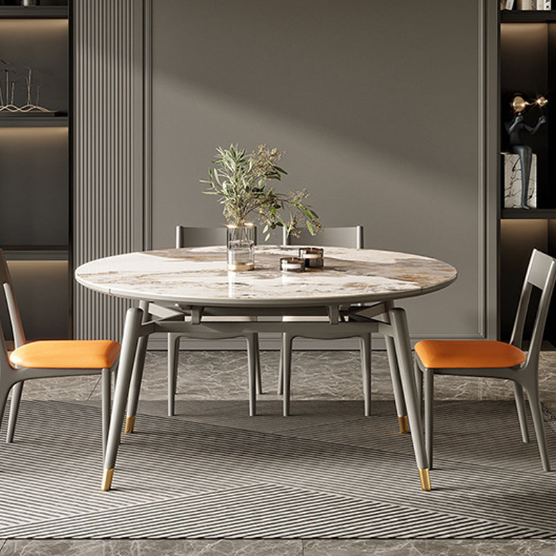 Wood Base Dining Table Contemporary Extendable Dinner Table for Home Pandora & Gold 51.2"L x 29.9"W x 29.5"H Without Chairs Clearhalo 'Dining Tables & Seating' 'Dining Tables' 'dining_table' 'furn' 'furn_dining_table' 'Furniture' 'Kitchen & Dining Furniture' 6154776