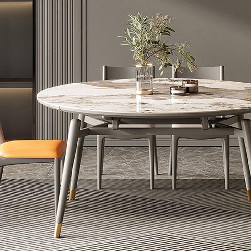 Wood Base Dining Table Contemporary Extendable Dinner Table for Home Clearhalo 'Dining Tables & Seating' 'Dining Tables' 'dining_table' 'furn' 'furn_dining_table' 'Furniture' 'Kitchen & Dining Furniture' 6154780