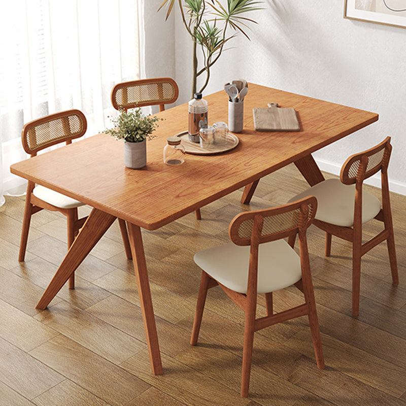 Mesa de cena de madera contemporánea 4 patas de comedor para uso doméstico