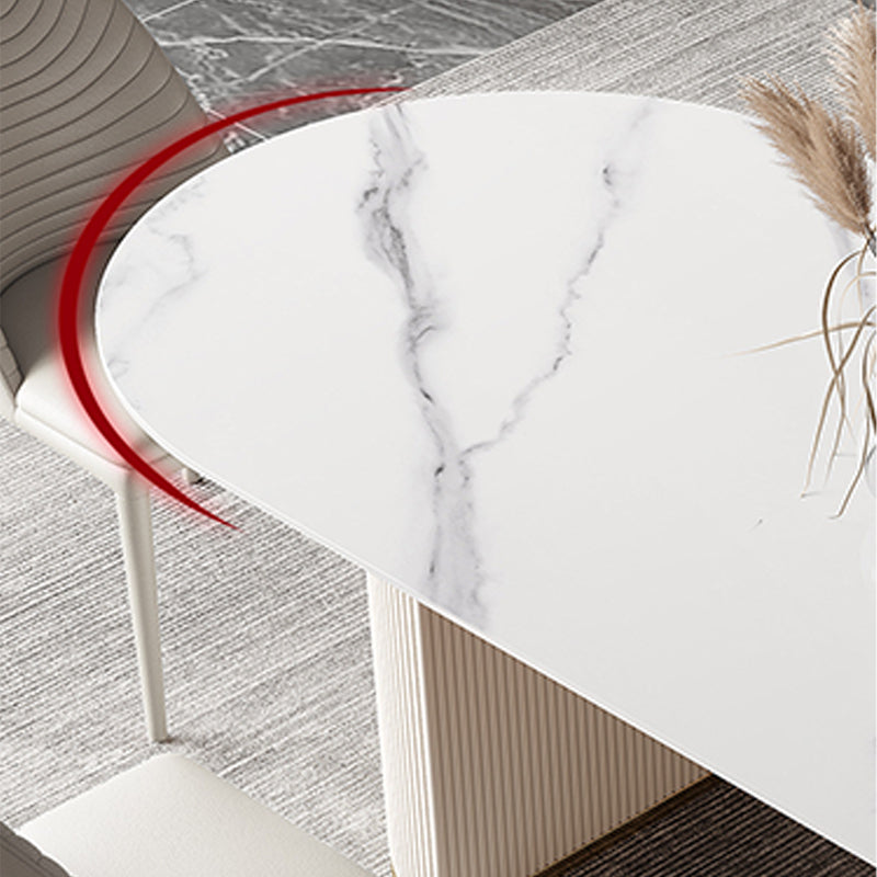 Mesa de doble pedestal moderna mesa de comedor ovalado para la cocina casera