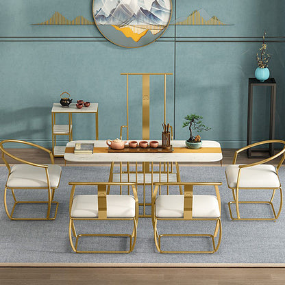 Table en métal et en pierre