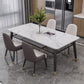 Slate and Metal Table Modern Minimalist Home Rectangular Dining Table
