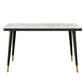 Slate and Metal Table Modern Minimalist Home Rectangular Dining Table