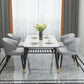 Slate and Metal Table Modern Minimalist Home Rectangular Dining Table