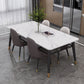 Slate and Metal Table Modern Minimalist Home Rectangular Dining Table