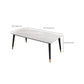 Slate and Metal Table Modern Minimalist Home Rectangular Dining Table