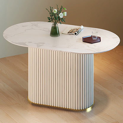 Tavolo da tavolo glam di ardesia e metallo semplice ristorante bianco tavolo da pranzo ovale