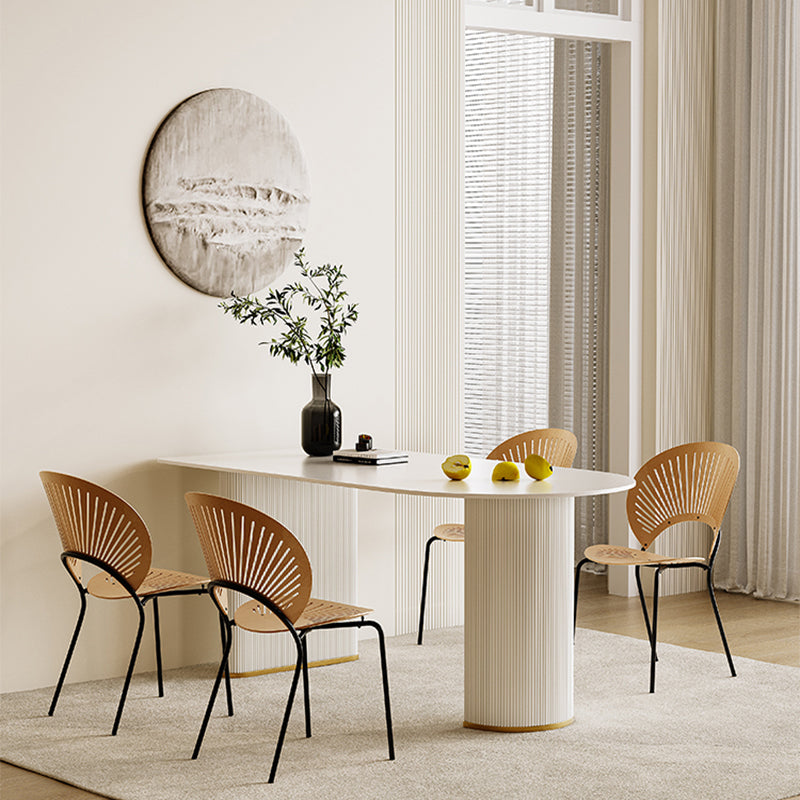 Table ardoise et métal glamour restaurant simple table à manger blanche