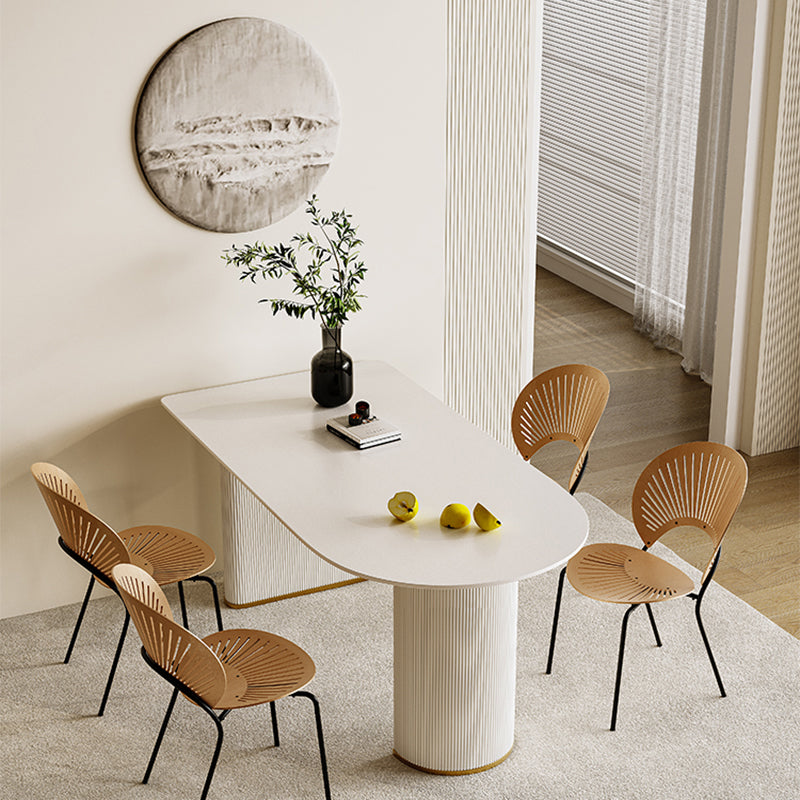 Table ardoise et métal glamour restaurant simple table à manger blanche