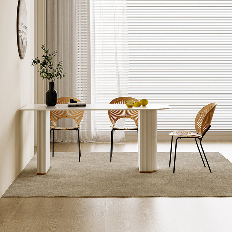 Table ardoise et métal glamour restaurant simple table à manger blanche