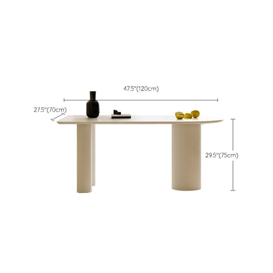 Slate and Metal Table Glam Style Simple Restaurant White Dining Table