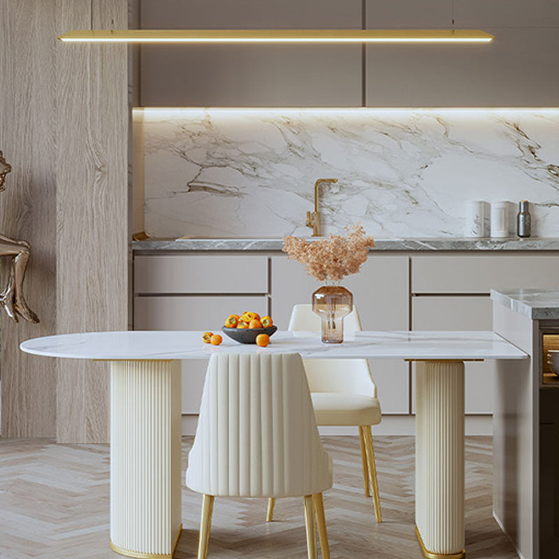 Table à ardoise et en métal Glam Style Simple Restaurant Table à manger de forme libre