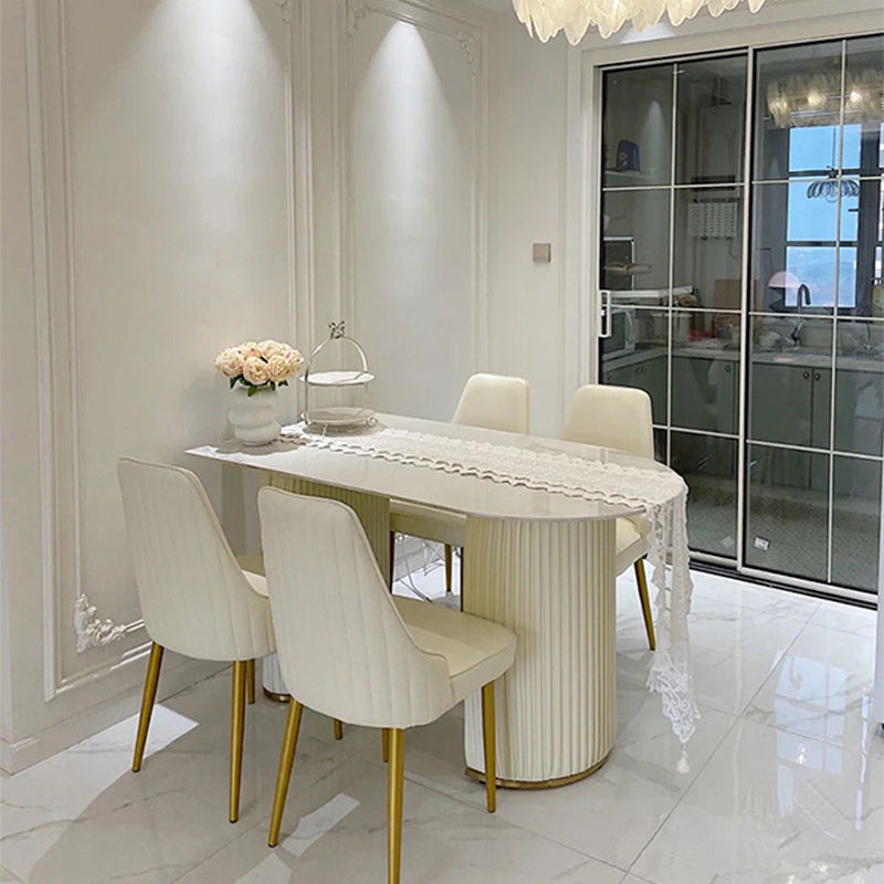 Table à ardoise et en métal Glam Style Simple Restaurant Table à manger de forme libre