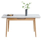 Modern Extendable Dining Table Home Rectangle Sintered Stone Fixed Desk