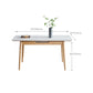 Modern Extendable Dining Table Home Rectangle Sintered Stone Fixed Desk