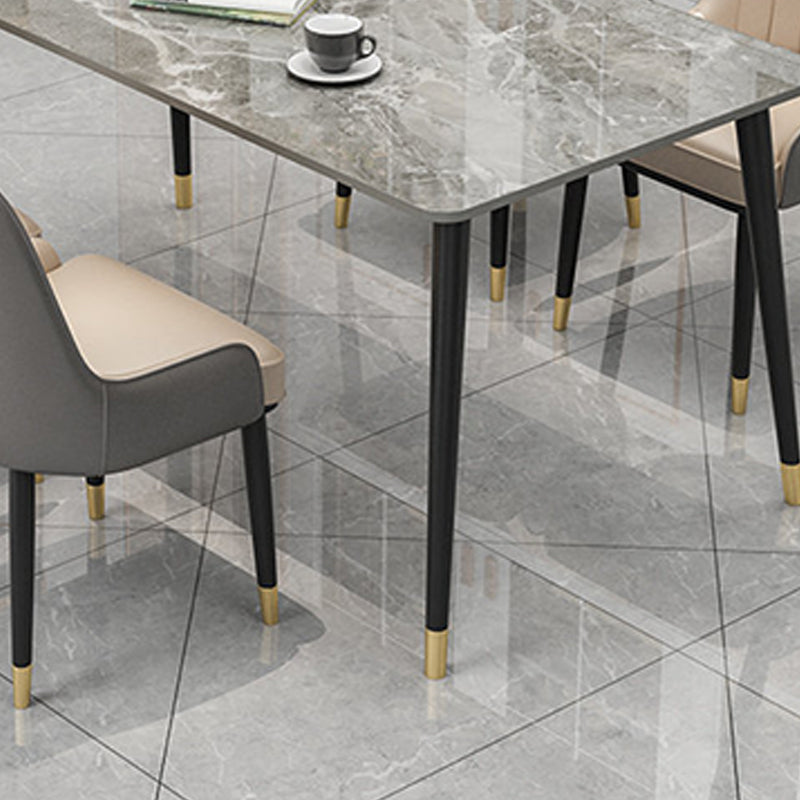 Slate and Metal Table Glam Style Rectangular Dining Table for Home Dining Room Clearhalo 'Dining Tables & Seating' 'Dining Tables' 'dining_table' 'furn' 'furn_dining_table' 'Furniture' 'Kitchen & Dining Furniture' 6155051