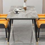 Slate and Metal Table Glam Style Rectangular Dining Table for Home Dining Room Clearhalo 'Dining Tables & Seating' 'Dining Tables' 'dining_table' 'furn' 'furn_dining_table' 'Furniture' 'Kitchen & Dining Furniture' 6155055