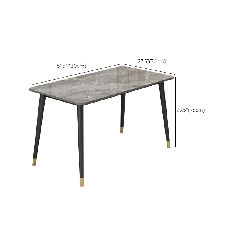Slate and Metal Table Glam Style Rectangular Dining Table for Home Dining Room Clearhalo 'Dining Tables & Seating' 'Dining Tables' 'dining_table' 'furn' 'furn_dining_table' 'Furniture' 'Kitchen & Dining Furniture' 6155056