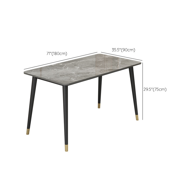 Slate and Metal Table Glam Style Rectangular Dining Table for Home Dining Room Clearhalo 'Dining Tables & Seating' 'Dining Tables' 'dining_table' 'furn' 'furn_dining_table' 'Furniture' 'Kitchen & Dining Furniture' 6155059