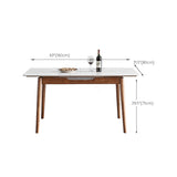 Modern Rectangle Dining Room Table Sintered Stone Extendable Kitchen Desk