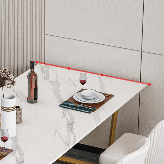 Free Form Fixed Kitchen Table Luxury Sintered Stone Double Base Table