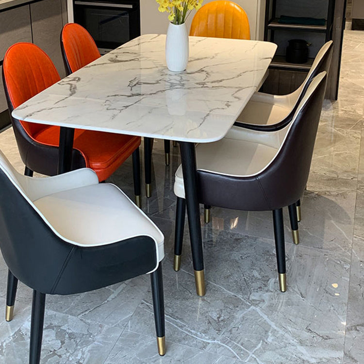 Luxury Rectangle Fixed Dining Table Sintered Stone Kitchen Table