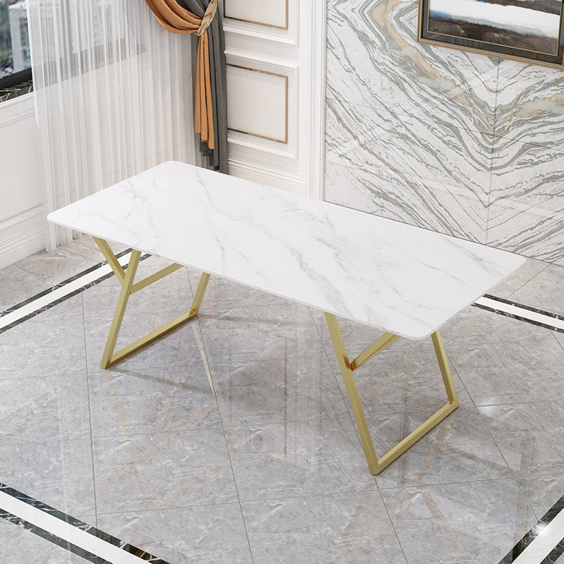 Table de fer et d'ardoise Glam Style Simple Home Living Room Rectangular Dining Table