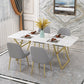 Table de fer et d'ardoise Glam Style Simple Home Living Room Rectangular Dining Table