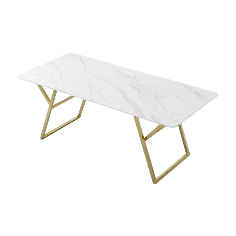 Table de fer et d'ardoise Glam Style Simple Home Living Room Rectangular Dining Table