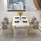 Table de fer et d'ardoise Glam Style Simple Home Living Room Rectangular Dining Table