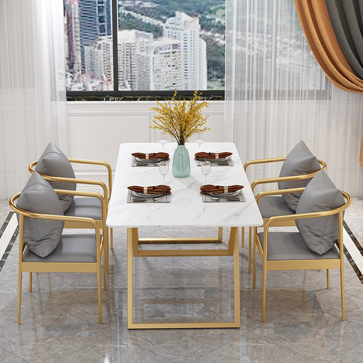 Table de fer et d'ardoise Glam Style Simple Home Living Room Rectangular Dining Table