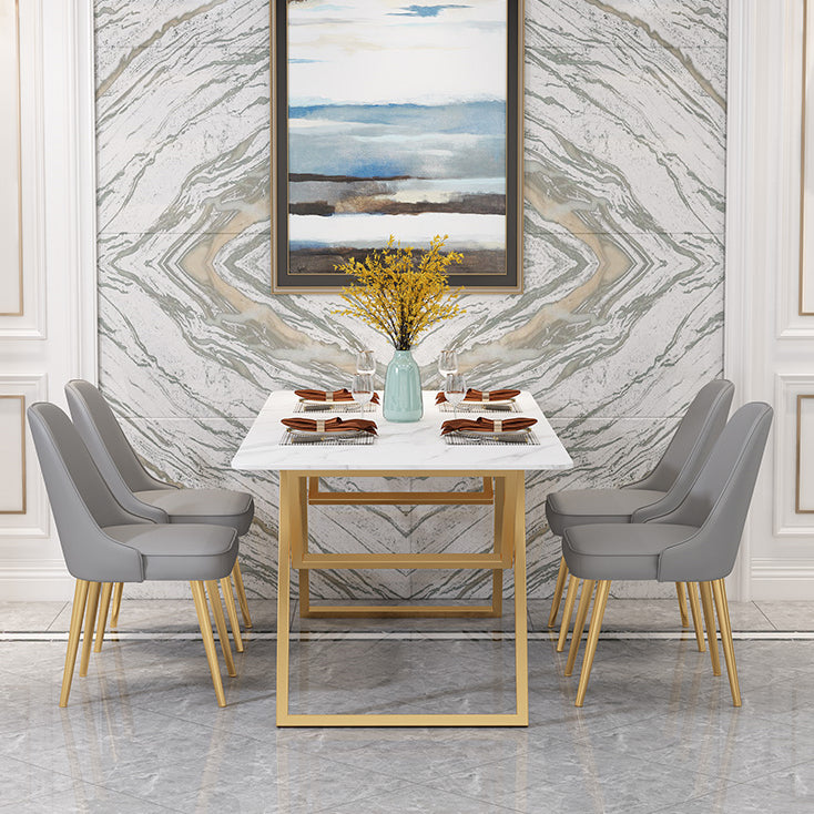 Table de fer et d'ardoise Glam Style Simple Home Living Room Rectangular Dining Table