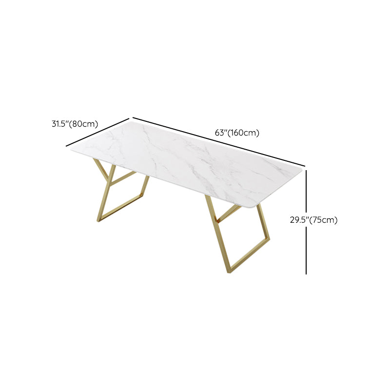 Table de fer et d'ardoise Glam Style Simple Home Living Room Rectangular Dining Table