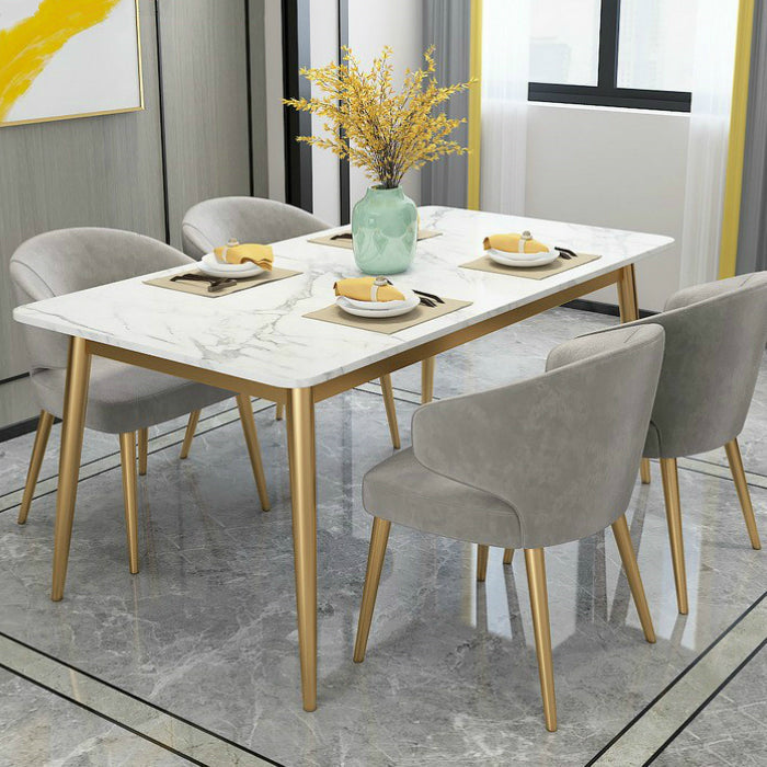 Table de fer et de pierre Glam Style Home Rectangular Table à manger