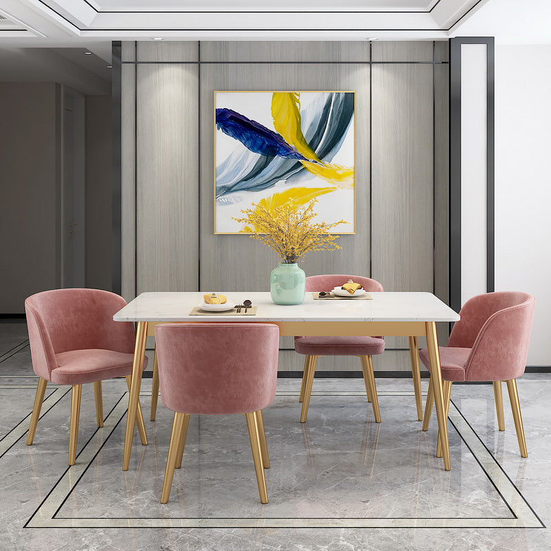 Table de fer et de pierre Glam Style Home Rectangular Table à manger