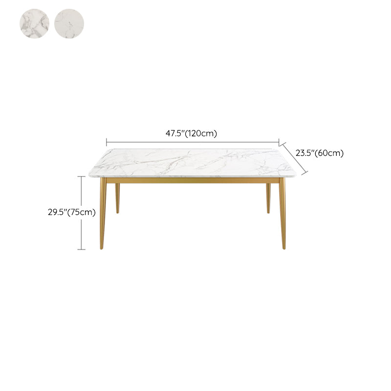 Table de fer et de pierre Glam Style Home Rectangular Table à manger