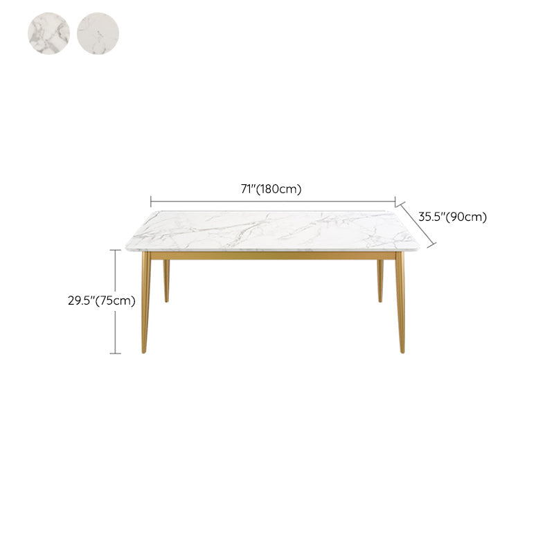 Table de fer et de pierre Glam Style Home Rectangular Table à manger