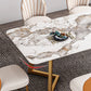 Iron and Slate Table Glam Style Simple Home Rectangular Dining Table Clearhalo 'Dining Tables & Seating' 'Dining Tables' 'dining_table' 'furn' 'furn_dining_table' 'Furniture' 'Kitchen & Dining Furniture' 6155191