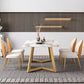 Iron and Slate Table Glam Style Simple Home Rectangular Dining Table Clearhalo 'Dining Tables & Seating' 'Dining Tables' 'dining_table' 'furn' 'furn_dining_table' 'Furniture' 'Kitchen & Dining Furniture' 6155193