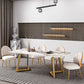 Iron and Slate Table Glam Style Simple Home Rectangular Dining Table Clearhalo 'Dining Tables & Seating' 'Dining Tables' 'dining_table' 'furn' 'furn_dining_table' 'Furniture' 'Kitchen & Dining Furniture' 6155196