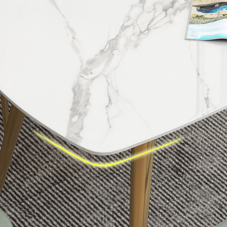 Mesa de comedor fijo rectángulo Mesa de cocina de piedra sinterizada de lujo