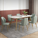 Rectangle Fixed Dining Table Luxury Sintered Stone Kitchen Table