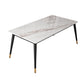 Metal and Slate Table Glam Style Simple Home Rectangular Dining Table