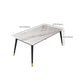 Metal and Slate Table Glam Style Simple Home Rectangular Dining Table