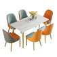 Metal and Slate Rectangular Table Glam Style Home Dining Table Clearhalo 'Dining Tables & Seating' 'Dining Tables' 'dining_table' 'furn' 'furn_dining_table' 'Furniture' 'Kitchen & Dining Furniture' 6155285