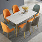 Metal and Slate Rectangular Table Glam Style Home Dining Table Clearhalo 'Dining Tables & Seating' 'Dining Tables' 'dining_table' 'furn' 'furn_dining_table' 'Furniture' 'Kitchen & Dining Furniture' 6155292