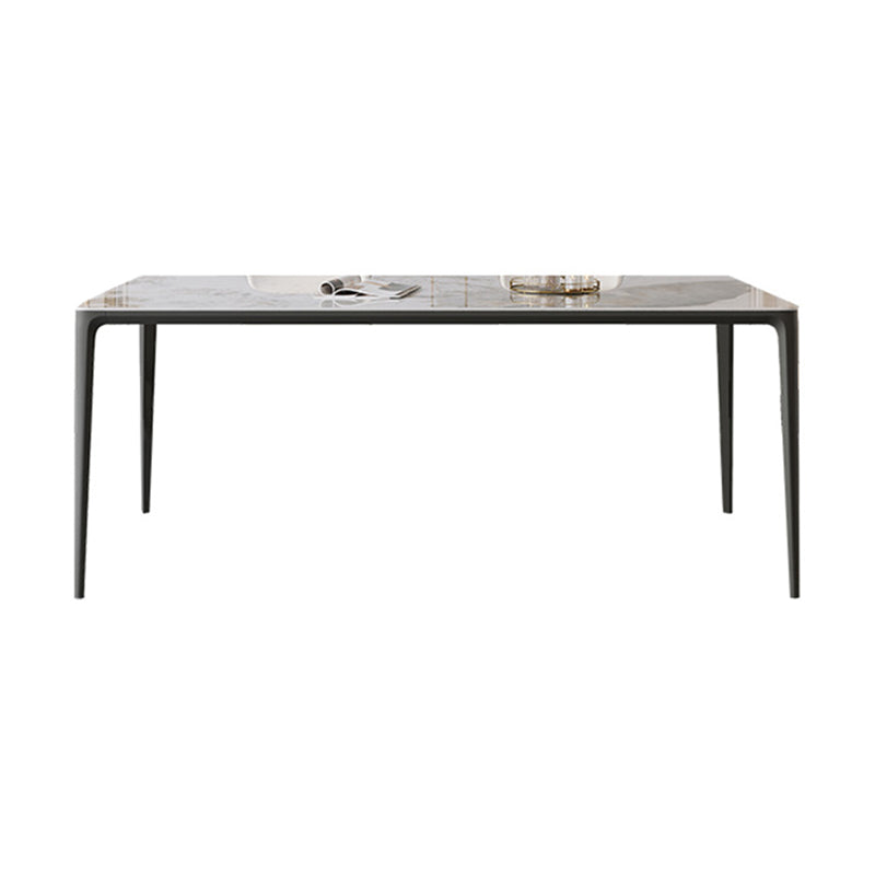 Table à manger à la maison en pierre frittée Table de cuisine rectangulaire industrielle